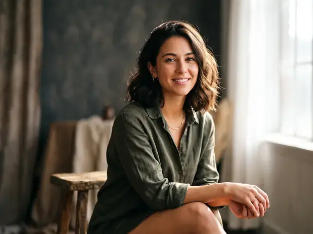 Studio portrait highlighting creative lighting techniques.